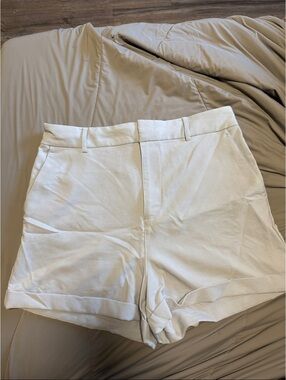 Women's High-Waist Light Blue Tailored Shorts